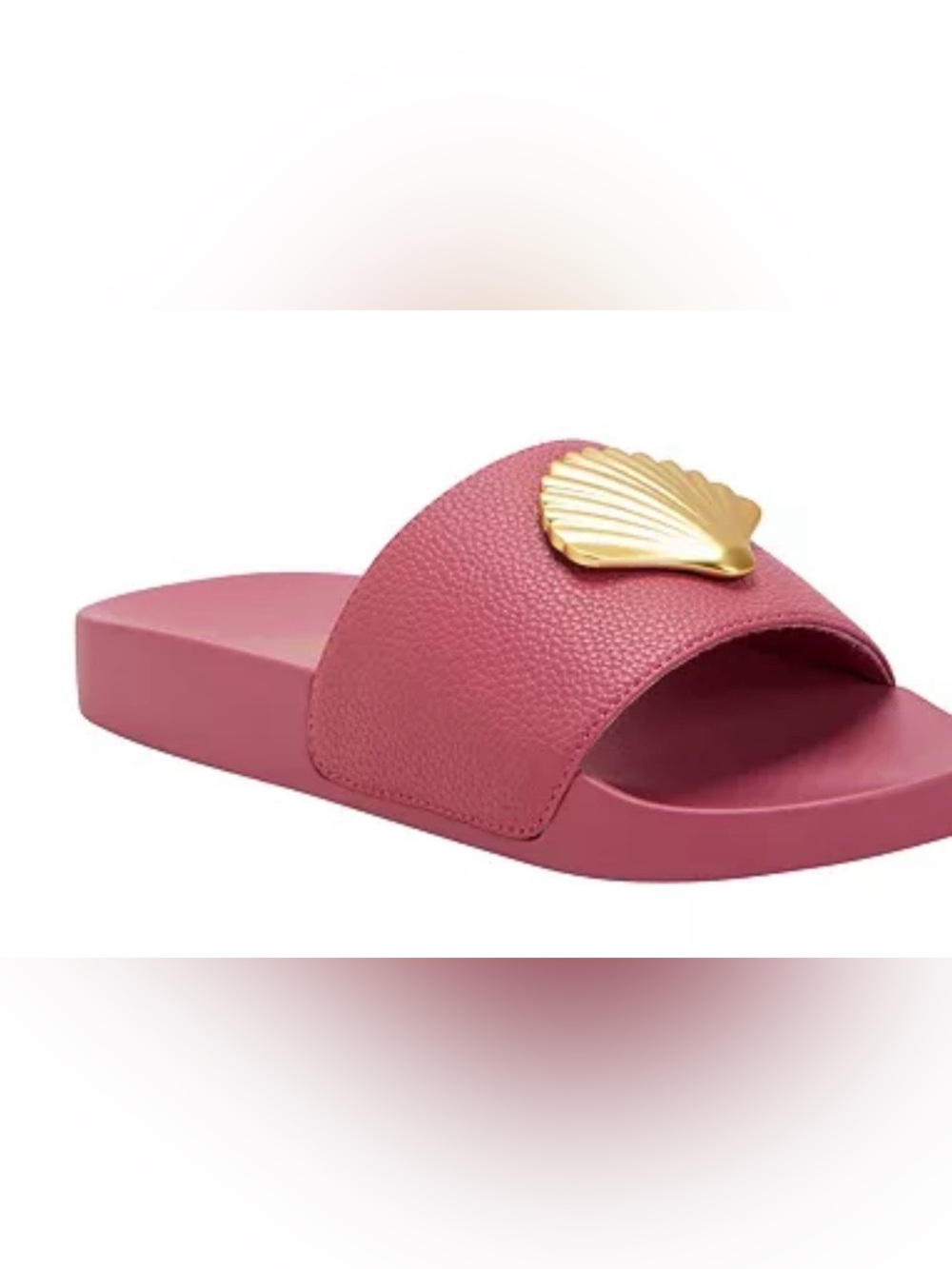 Katy Perry Pool Slide Shell sandals in dark pink,